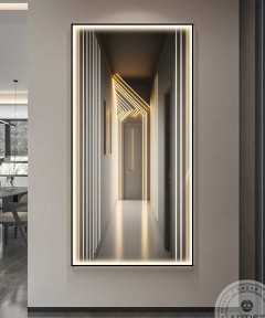 Black Frame Unique 3D Motion Printed Wall Panel With Side Lighting